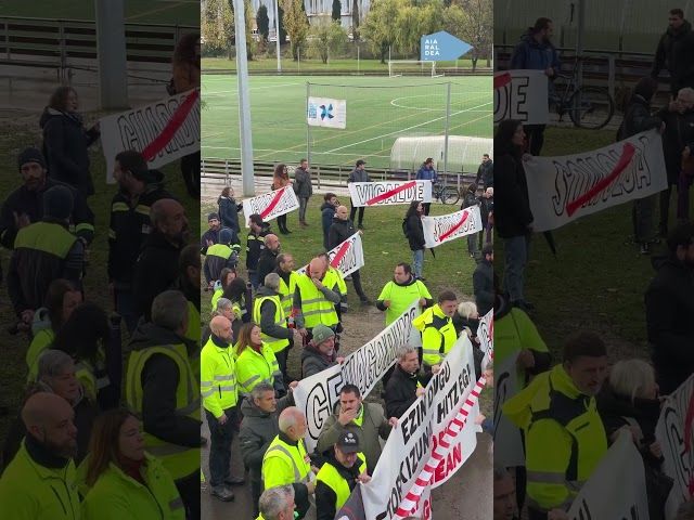 Protesta artean ekin du bidea Aiaraldearen etorkizun industriala jorratzeko mahaiak bideoaren irudi txikia