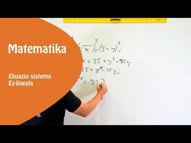 Ekuazio  sistema ez lineala .Ekuazio errodun batekin bideoaren irudi txikia