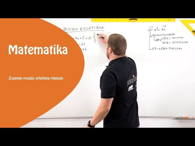 Zuzenen posizio erlatiboa planoan. Parametroaren arabera bideoaren irudi txikia