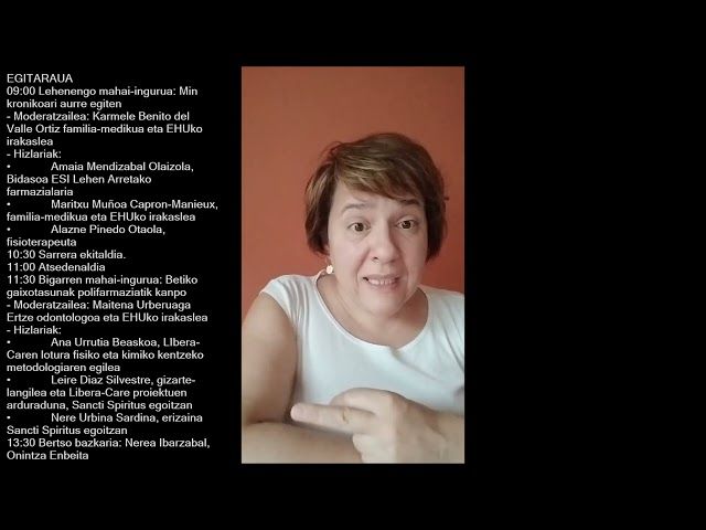 Osasun Biltzarra: Lehenengo mahai-ingurua: Amaia Mendizabal bideoaren irudi txikia
