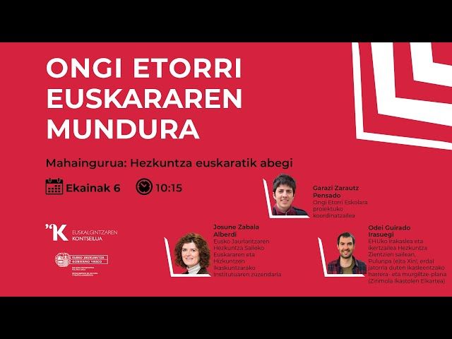 MAHAINGURUA | Hezkuntza euskaratik abegi bideoaren irudi txikia