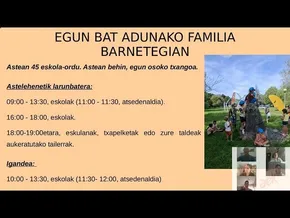 Familia barnetegia: zuzeneko aurkezpena (webinar) bideoaren irudi txikia