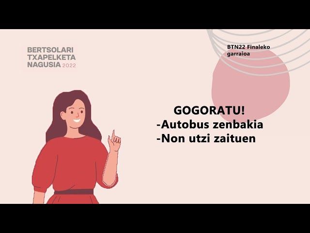 BTN22: Finala. Autobusa edo garraio publikoa baliatzeko gomendioa. Adi oharrei! bideoaren irudi txikia
