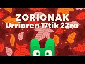 ZORIONAK ZURI - URRIAREN 17TIK 23RA - MAKUSI KLUBA bideoaren irudi txikia