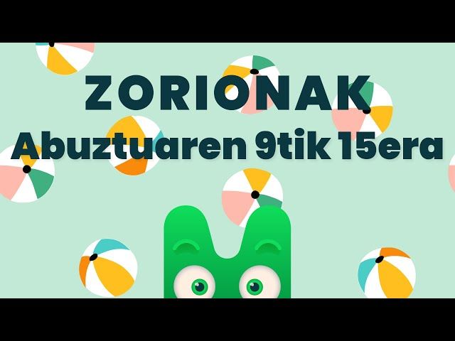 ZORIONAK ZURI - ABUZTUAREN 9TIK 15ERA - MAKUSI KLUBA bideoaren irudi txikia