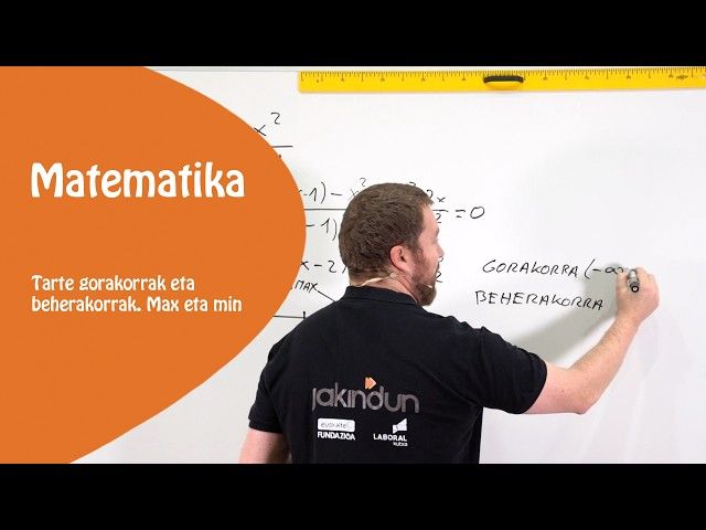 Funtzioak  Maximo eta minimoak  Tarte gorakorrak eta beherakorrak bideoaren irudi txikia