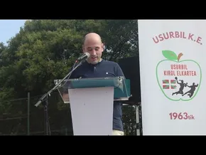 26/09/05 Usurbil K.E.-ren 2026-27 denboraldiaren aurkezpena: lehendakariaren agurra bideoaren irudi txikia