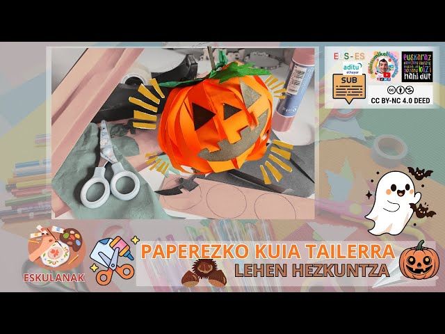 Gaubeltza, Halloween eta Arimen gaua 🎃 | Kalabaza paperezko eskulana ume eta irakasleentzat bideoaren irudi txikia