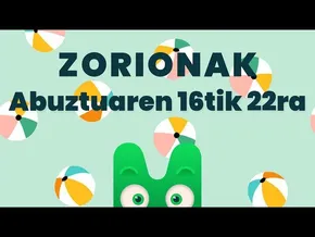 ZORIONAK ZURI - ABUZTUAREN 16TIK 22RA - MAKUSI KLUBA bideoaren irudi txikia
