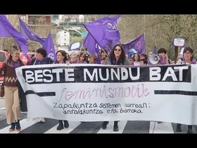 Feminismotik 'mundu berri baten' aldeko aldarria egin dute Ordizian. edukiaren irudi txikia