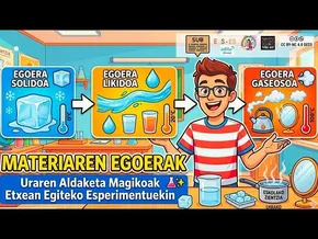 ⚗️ MATERIAREN EGOERAK: Uraren Aldaketa Magikoak (Esperimentu Errazak LHrako) 🧊💧💨 bideoaren irudi txikia