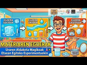 ⚗️ MATERIAREN EGOERAK: Uraren Aldaketa Magikoak (Esperimentu Errazak LHrako) 🧊💧💨 edukiaren irudi txikia