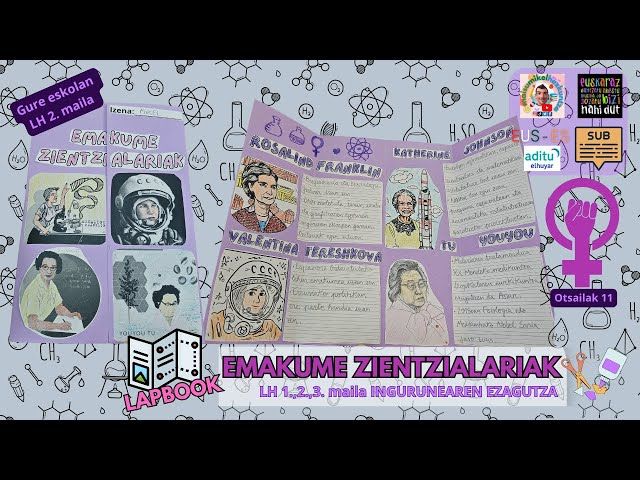 EMAKUME ZIENTZIALARIAK💜👩🏻‍🔬 LAPBOOK eskulana✂️ | Inguruaren ezagutza. | Lehen Hezkuntza 2 maila bideoaren irudi txikia