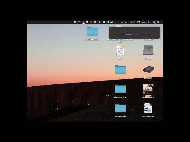 macOS Mojave eta Siri euskaraz jartzen dituzunean bideoaren irudi txikia