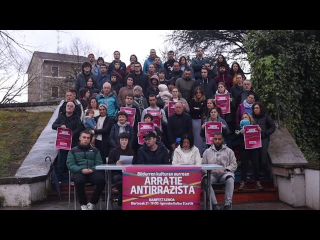 Arratiako Sare Antiarrazistak manifestazinoa deitu dau martiaren 21erako bideoaren irudi txikia