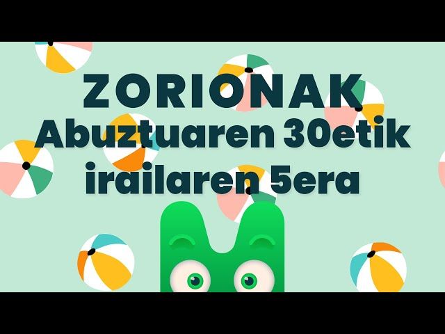 ZORIONAK ZURI - ABUZTUAREN 30ETIK IRAILAREN 5ERA - MAKUSI KLUBA bideoaren irudi txikia