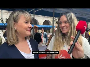 Eguraldi goibela baina primerako giroa Erramu-zapatuko ferian bideoaren irudi txikia