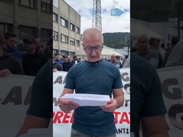 Vibrantz enpresako langileek elkarretaratzea egin dute atzoko heriotza salatzeko bideoaren irudi txikia