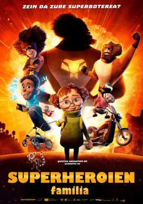 Superheroien familia edukiaren posterra