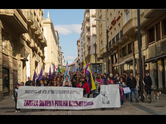 Negozioaren eta pribatizazioaren aurrean zaintza sistema publiko komunitarioa bideoaren irudi txikia
