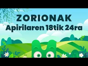 ZORIONAK ZURI - APIRILAREN 18TIK 24RA - MAKUSI KLUBA bideoaren irudi txikia